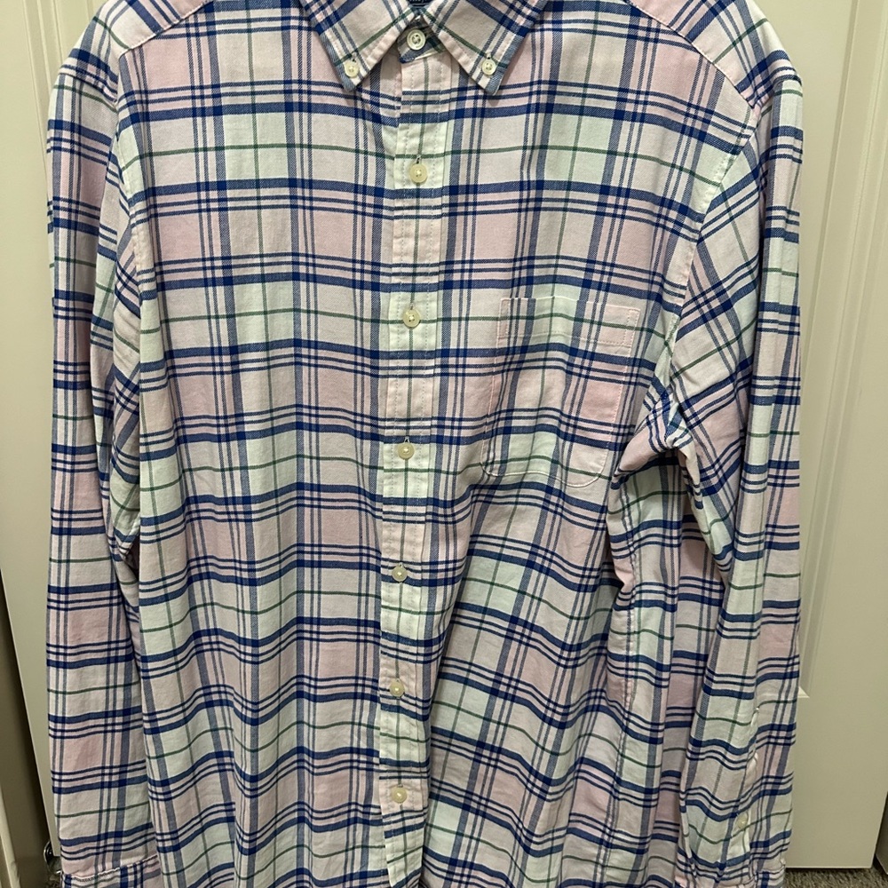 Vineyard Vines Pink and Blue Plaid Shirt